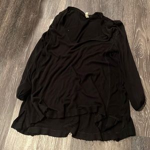 Black waffle style free people oversized top